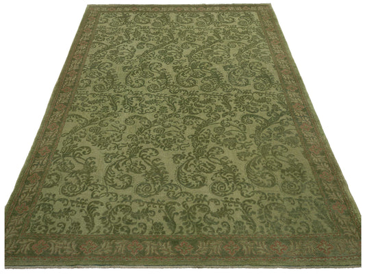 Vintage Green 8.10x11.6 Hand Knotted Rug