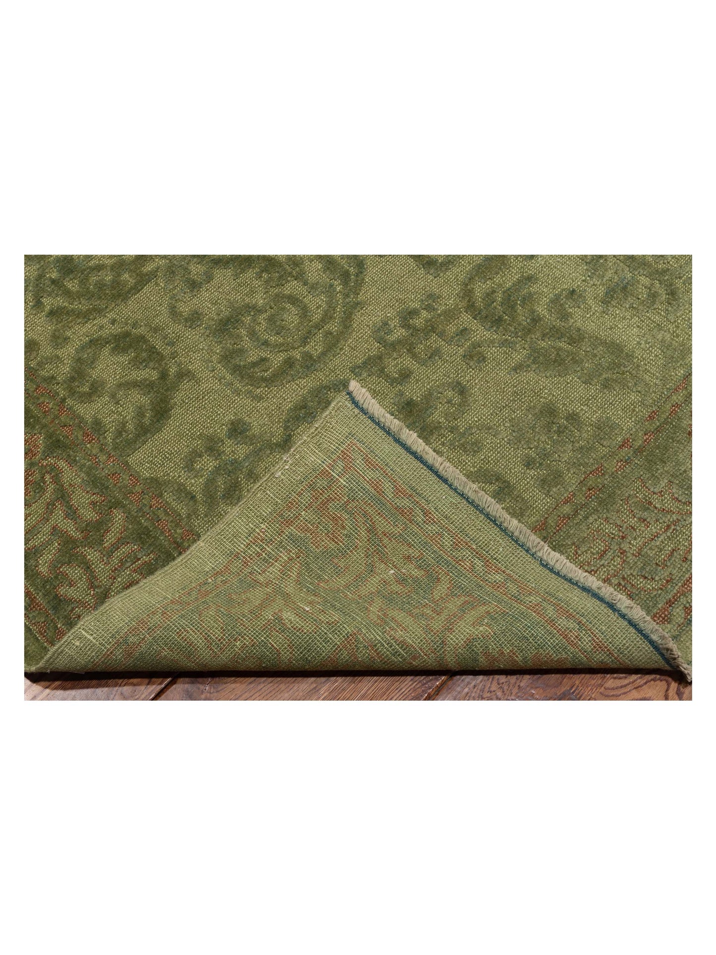 Vintage Green 8.10x11.6 Hand Knotted Rug