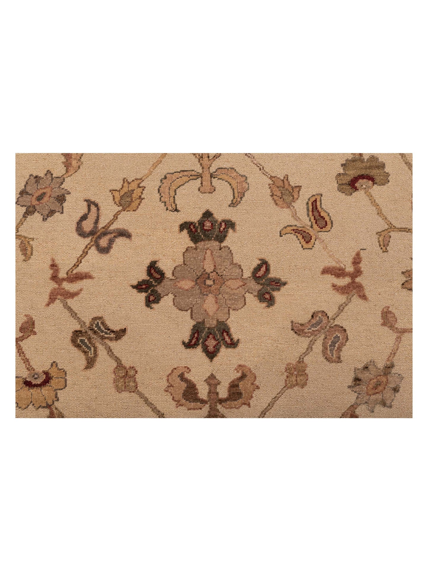 Turkish Elvaria Ivory Silver 9.3x12.8 Hand Knotted Rug