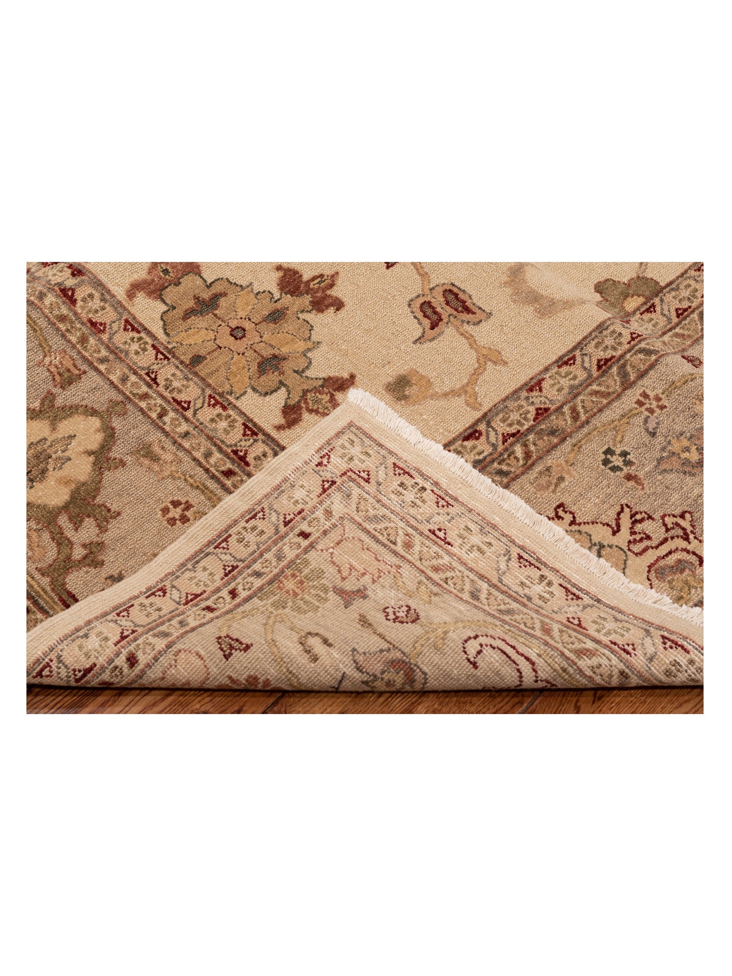 Turkish Elvaria Ivory Silver 9.3x12.8 Hand Knotted Rug