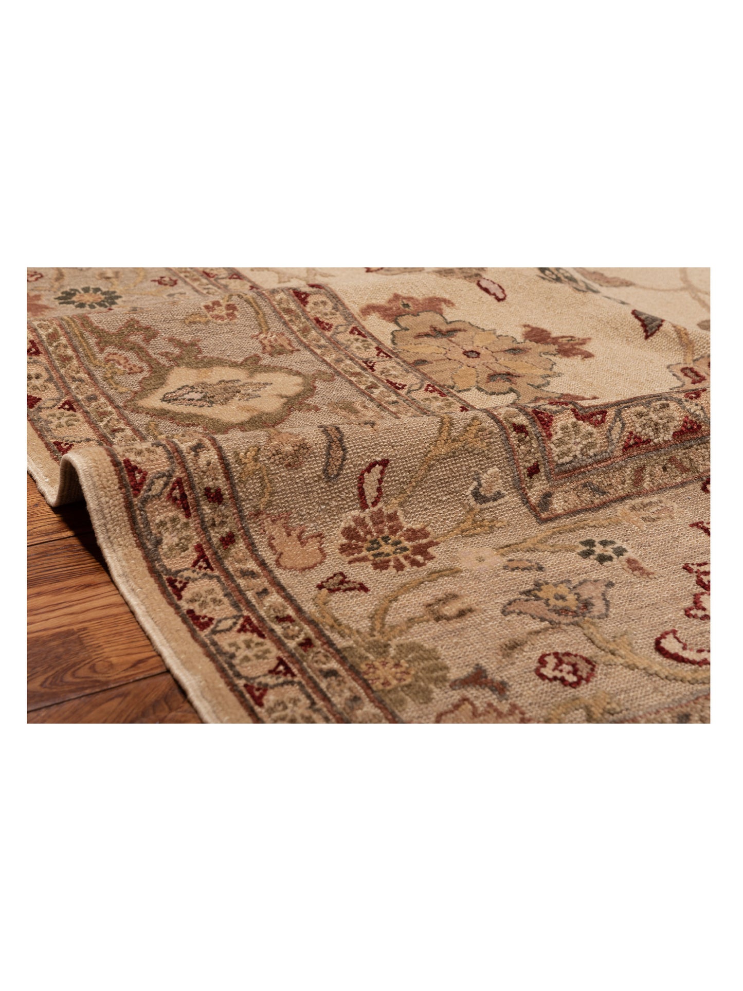 Turkish Elvaria Ivory Silver 9.3x12.8 Hand Knotted Rug