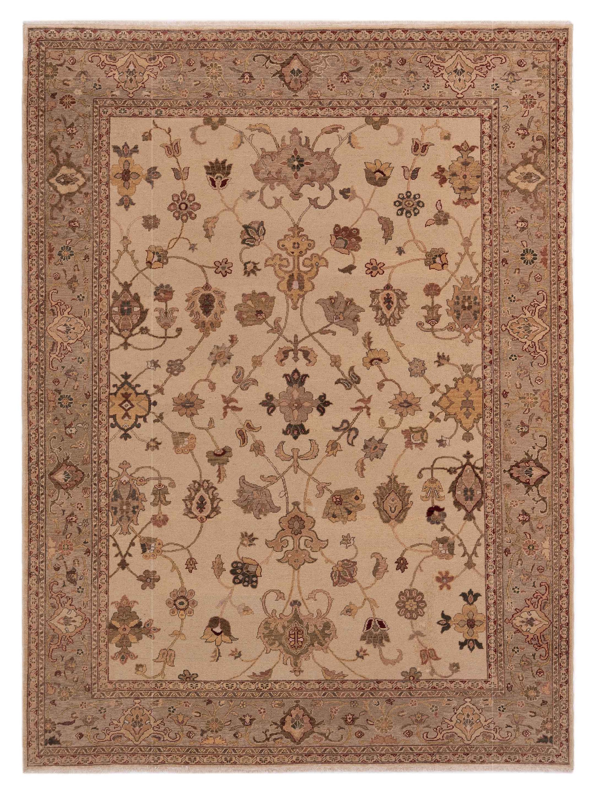 Pasha Turkish Elvan  Ivory Silver Traditional