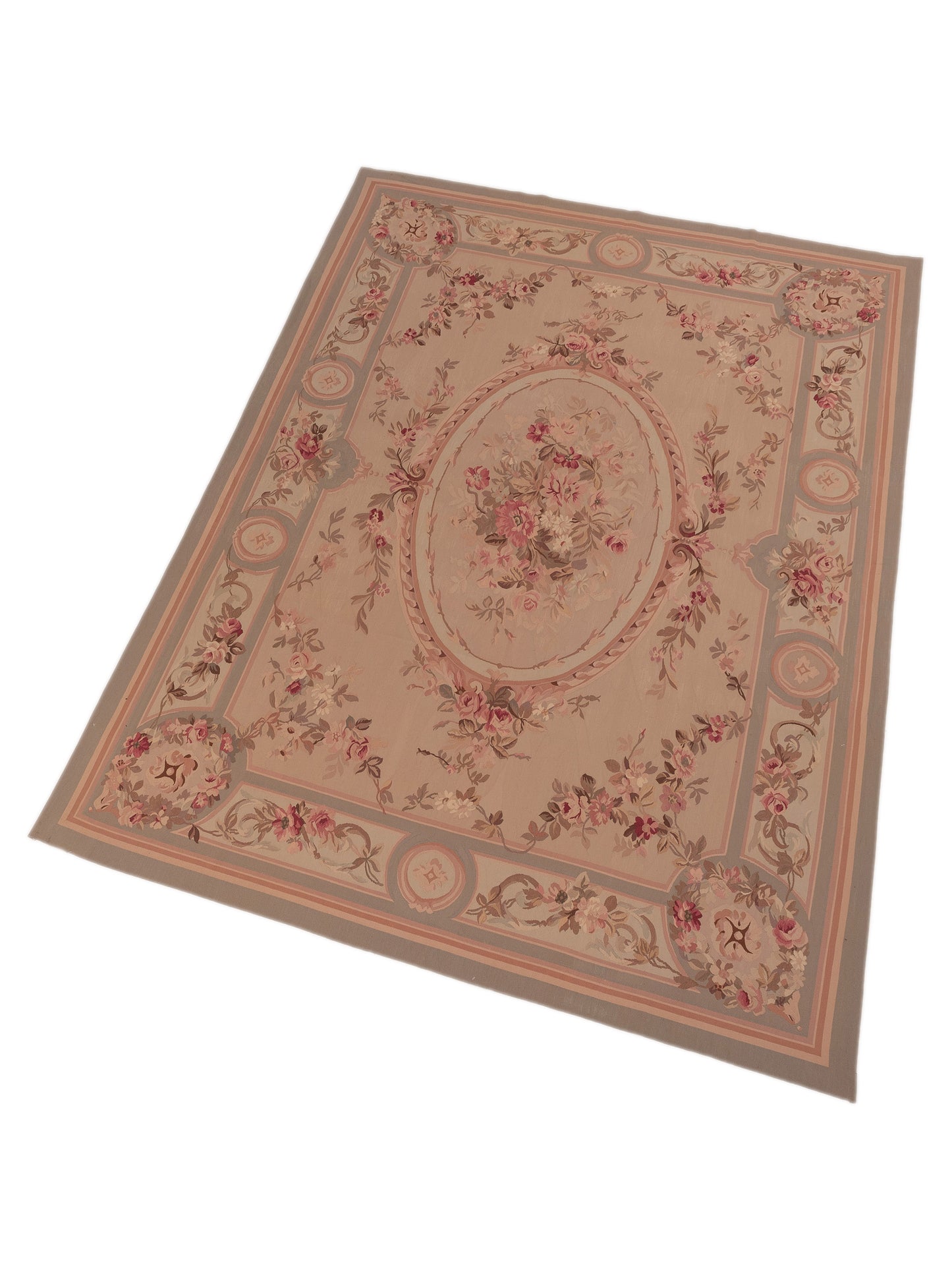 Florienne Cream Silver 7.10x10.8 Hand Knotted Rug