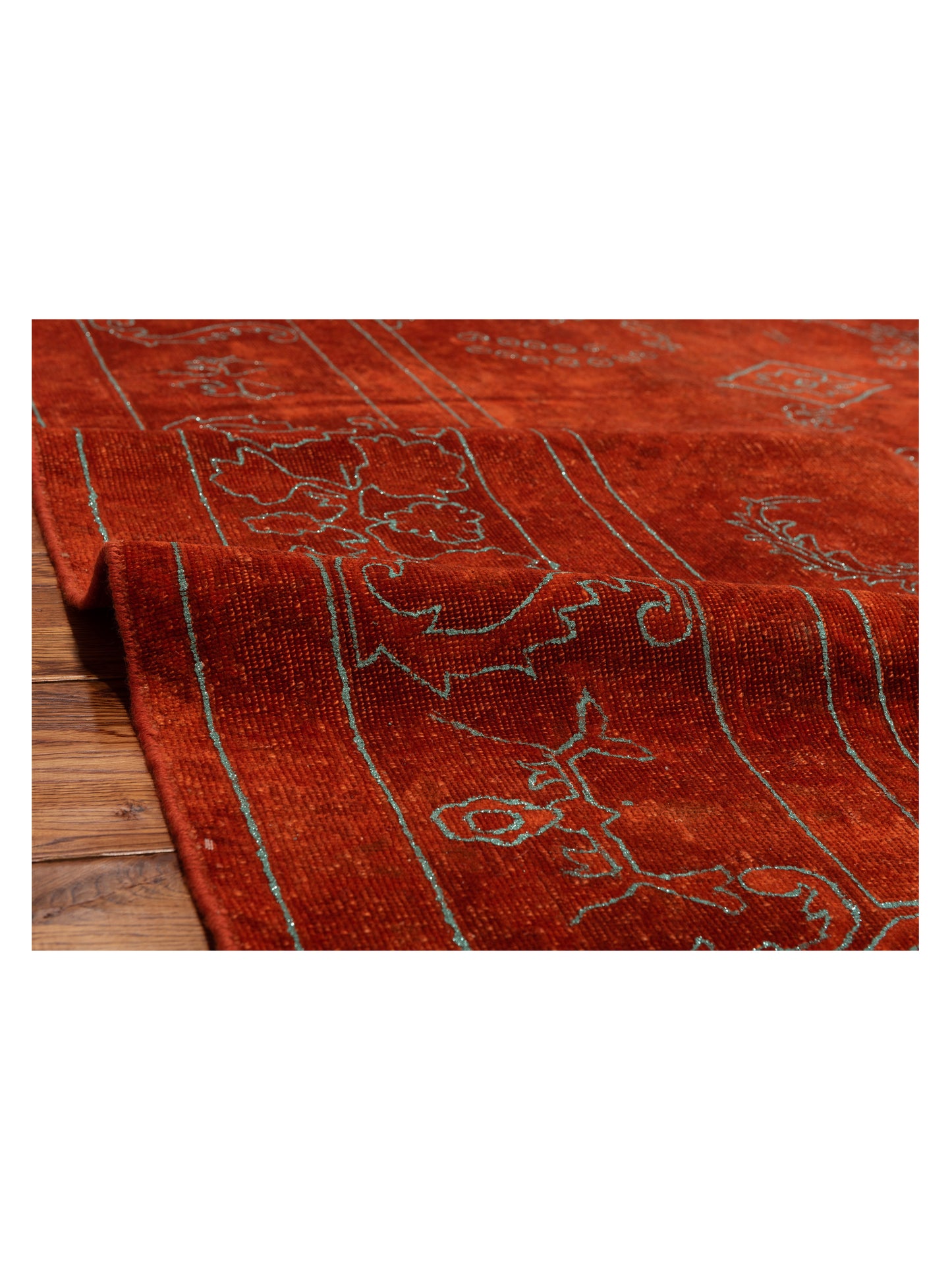 Vintage Orange 7.8x10.10 Hand Knotted Rug