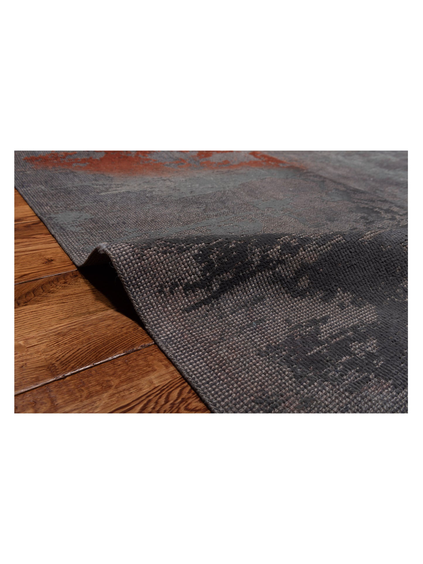 Vintage Dark Gray 9.3x13.3 Hand Knotted Rug