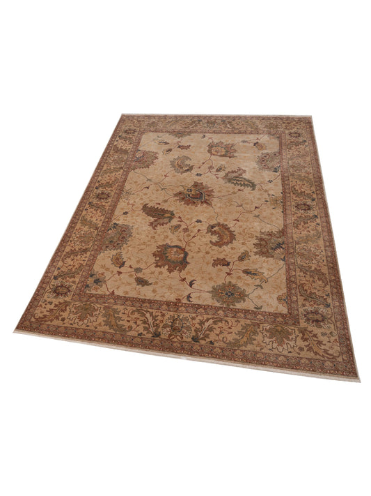 Turkish Elvaria Beige Beige 9.2x12.10 Hand Knotted Rug