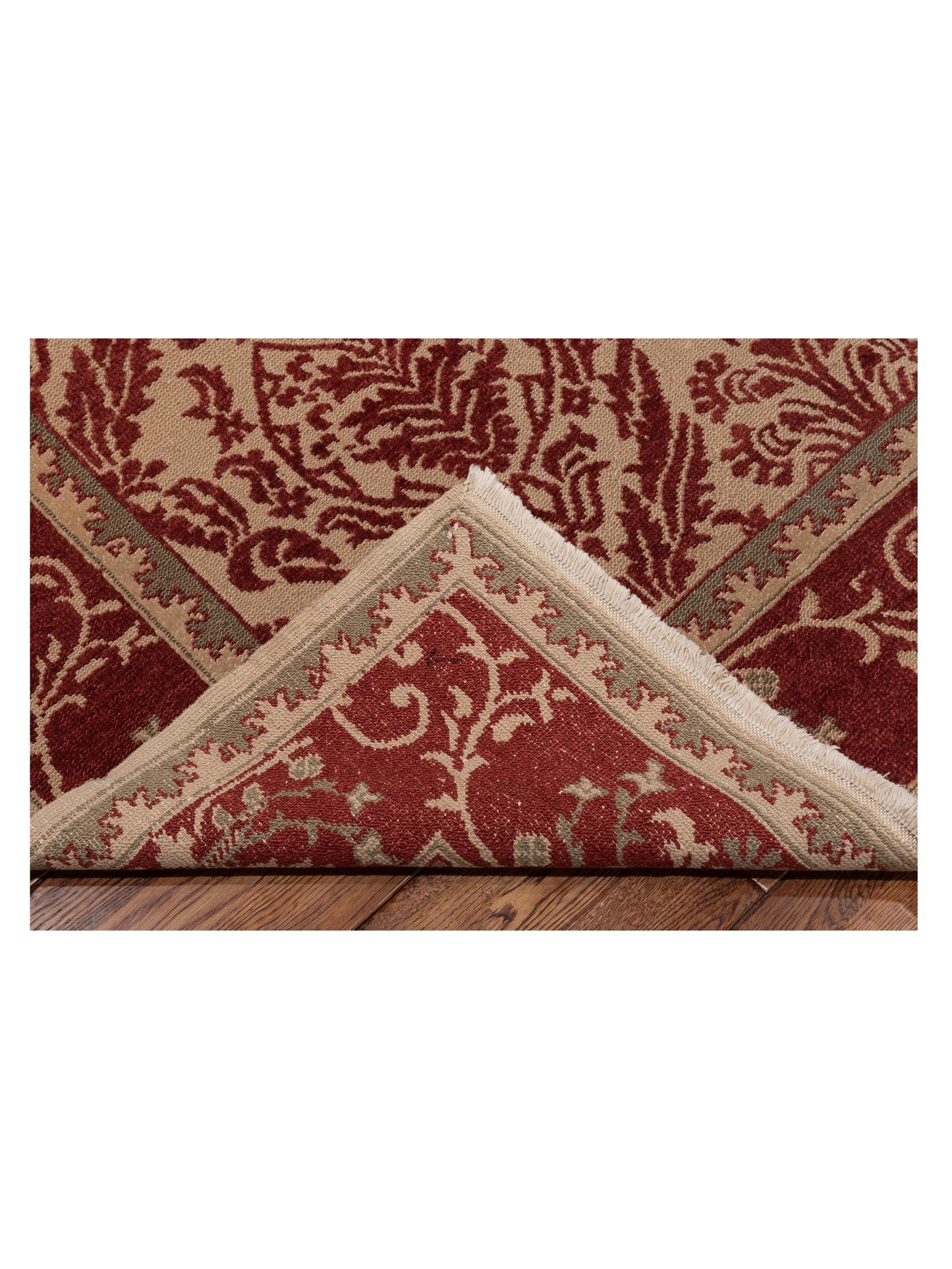 Turkish Elvaria Beige Red 7.2x10.6 Hand Knotted Rug