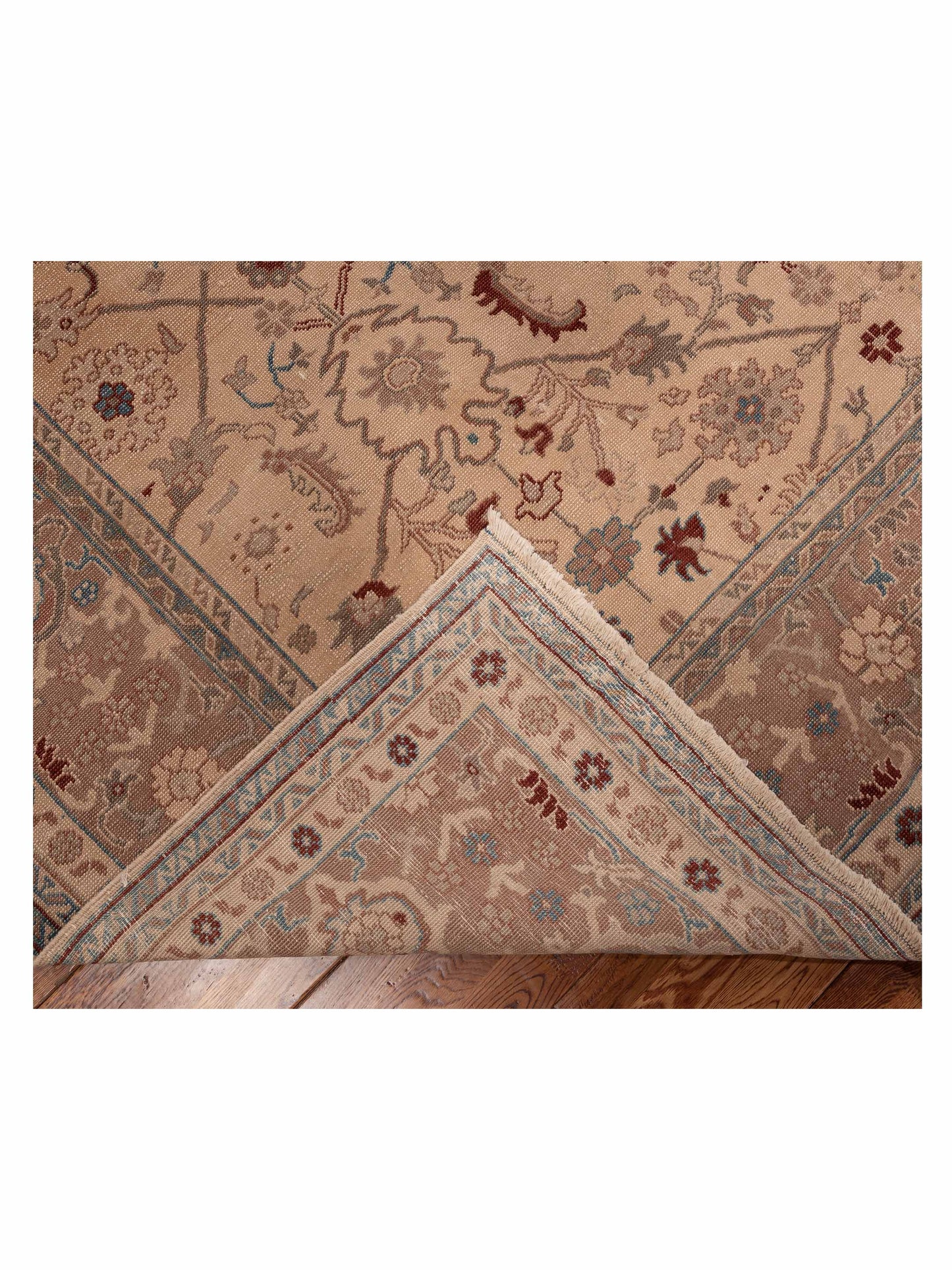 Turkish Elvaria Cream Brown 8.9x12 Hand Knotted Rug