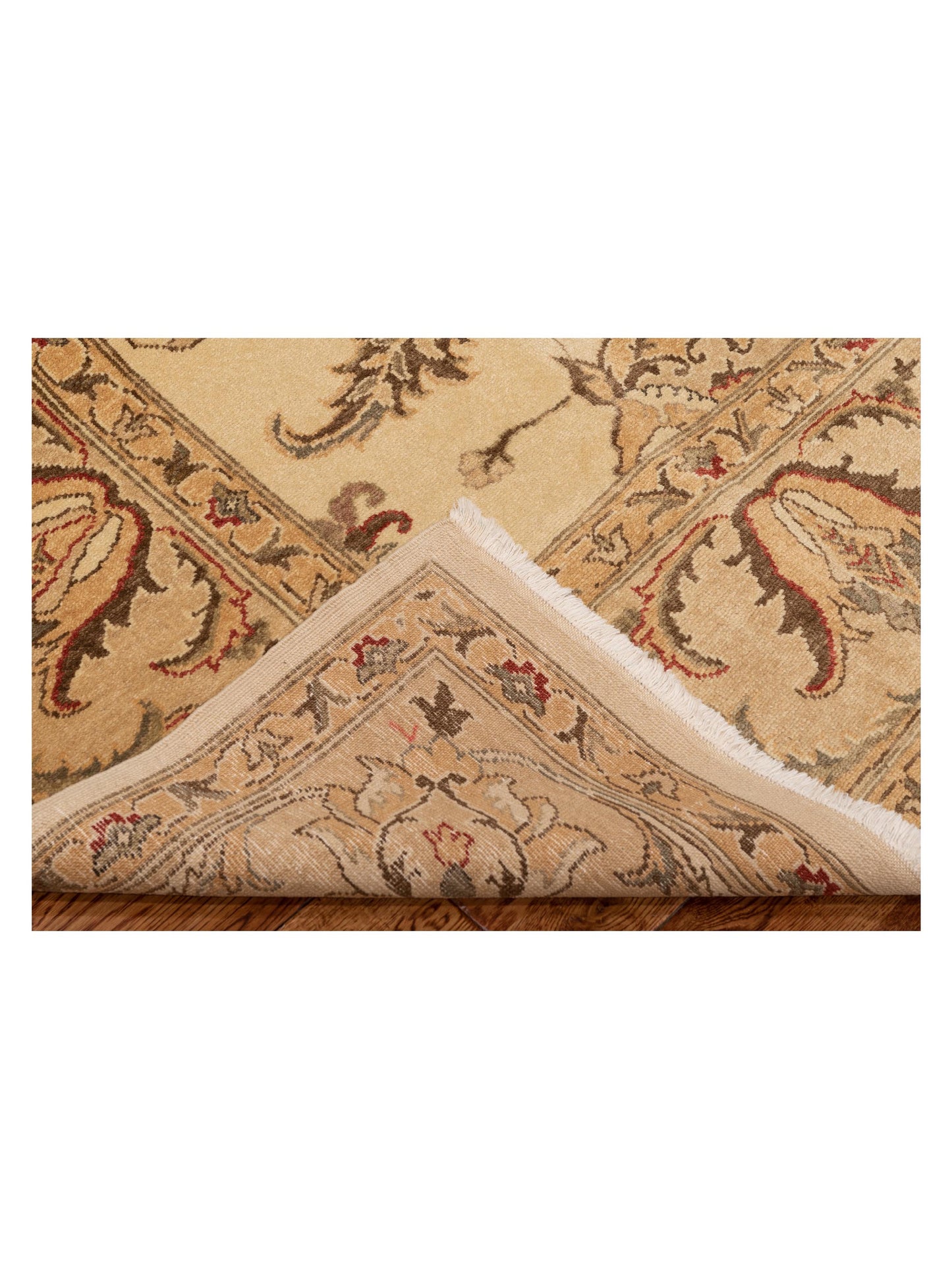 Turkish Elvaria Ivory Beige 8.8x10.10 Hand Knotted Rug