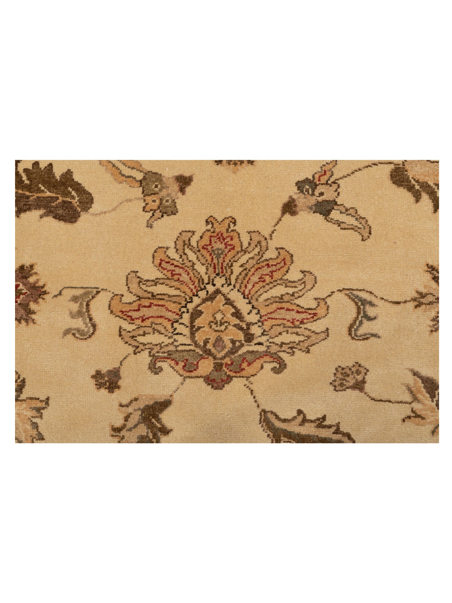 Turkish Elvaria Ivory Beige 8.8x10.10 Hand Knotted Rug