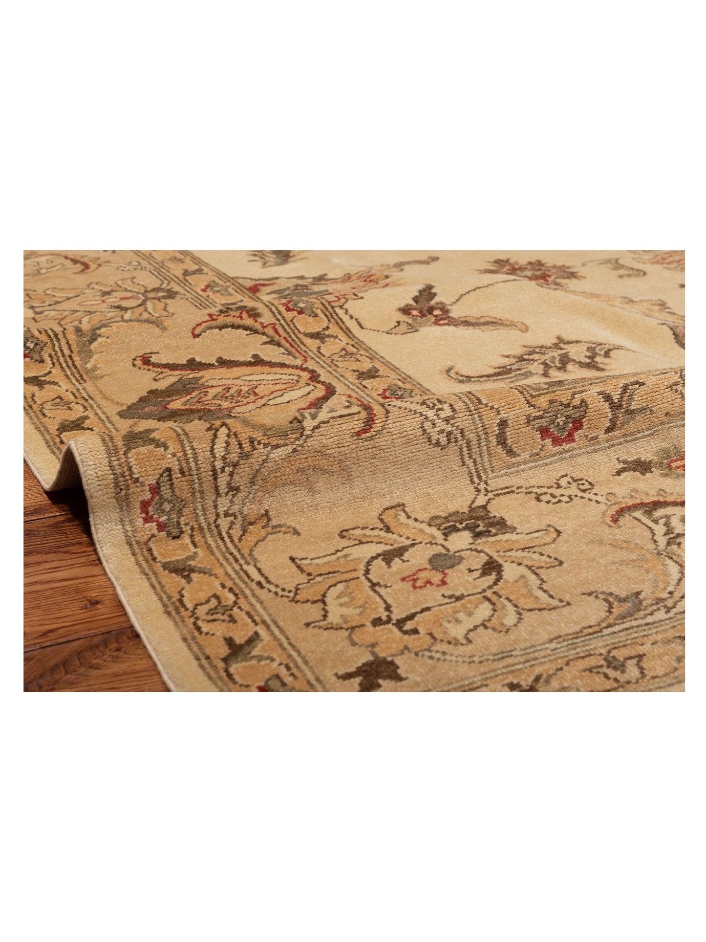 Turkish Elvaria Ivory Beige 8.8x10.10 Hand Knotted Rug