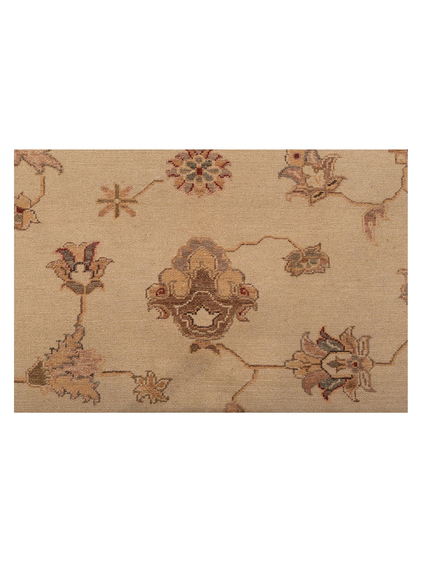 Turkish Elvaria Ivory Gold 9.2x11.8 Hand Knotted Rug
