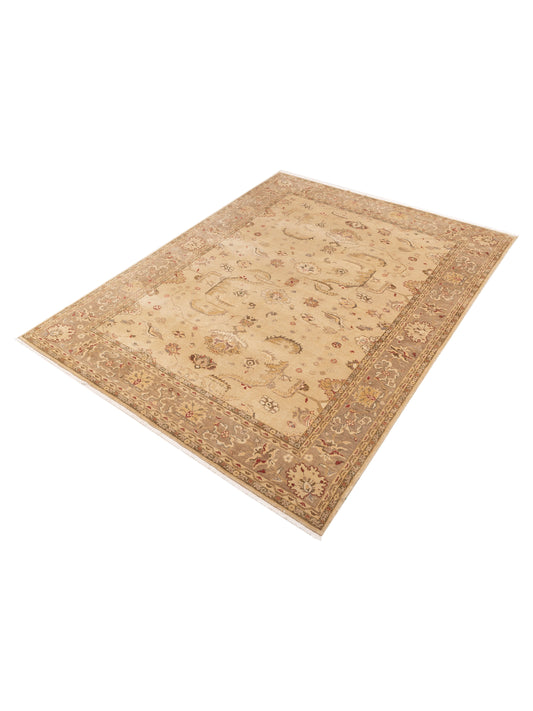 Turkish Elvaria Camel Brown 9.1x11.11 Hand Knotted Rug