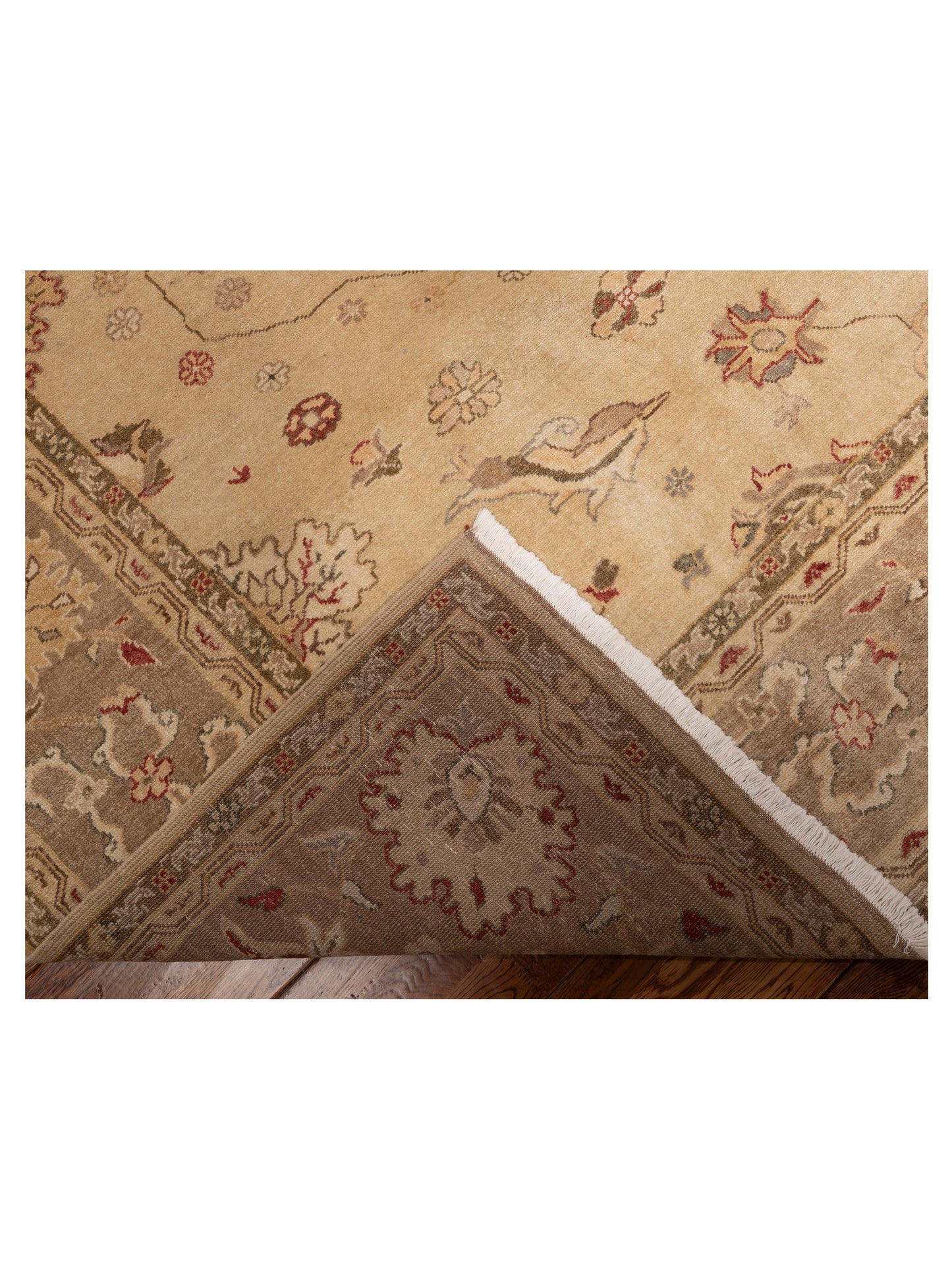 Turkish Elvaria Camel Brown 9.1x11.11 Hand Knotted Rug