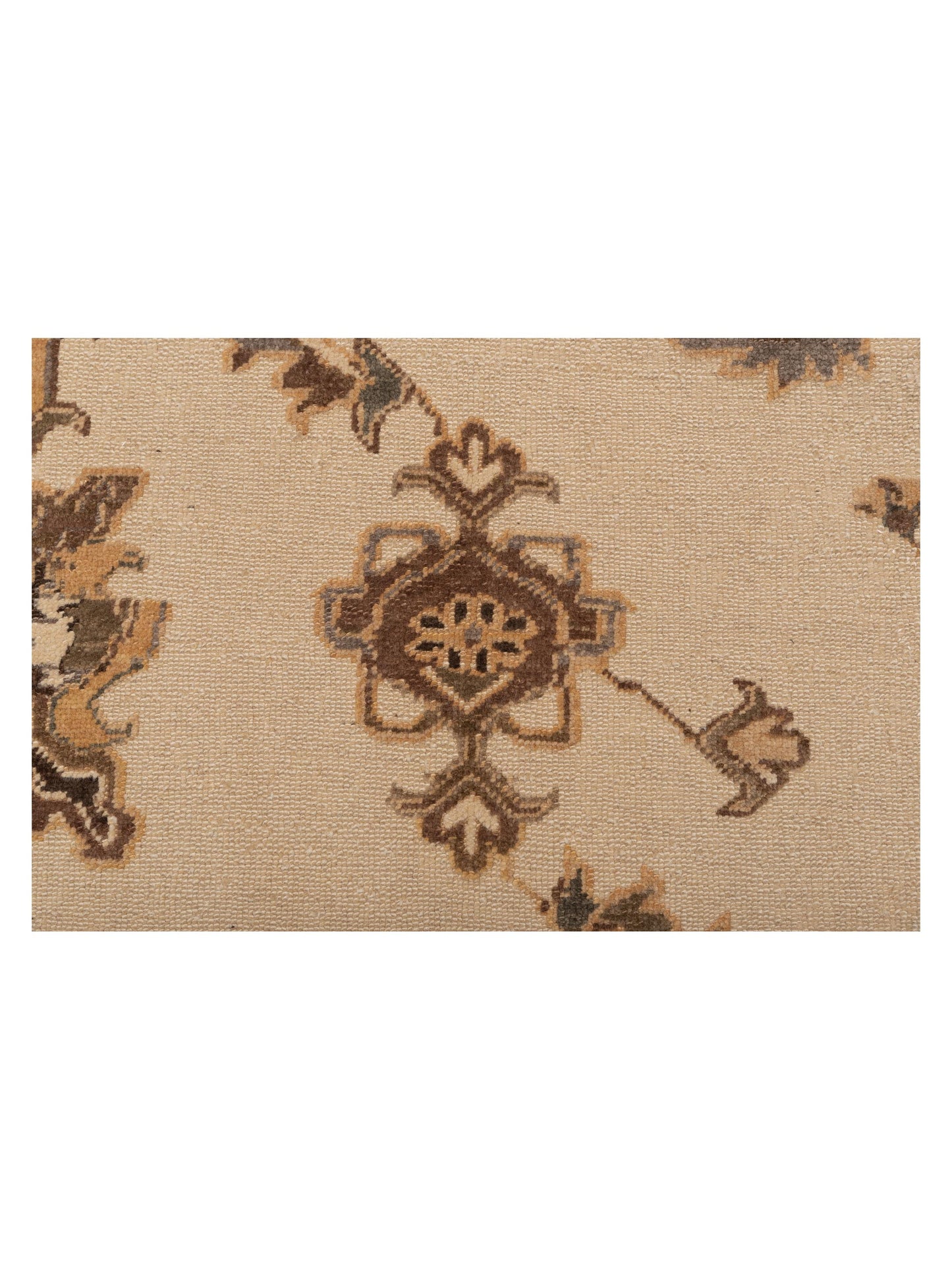 Turkish Elvaria Ivory Gold 8.5x10.7 Hand Knotted Rug