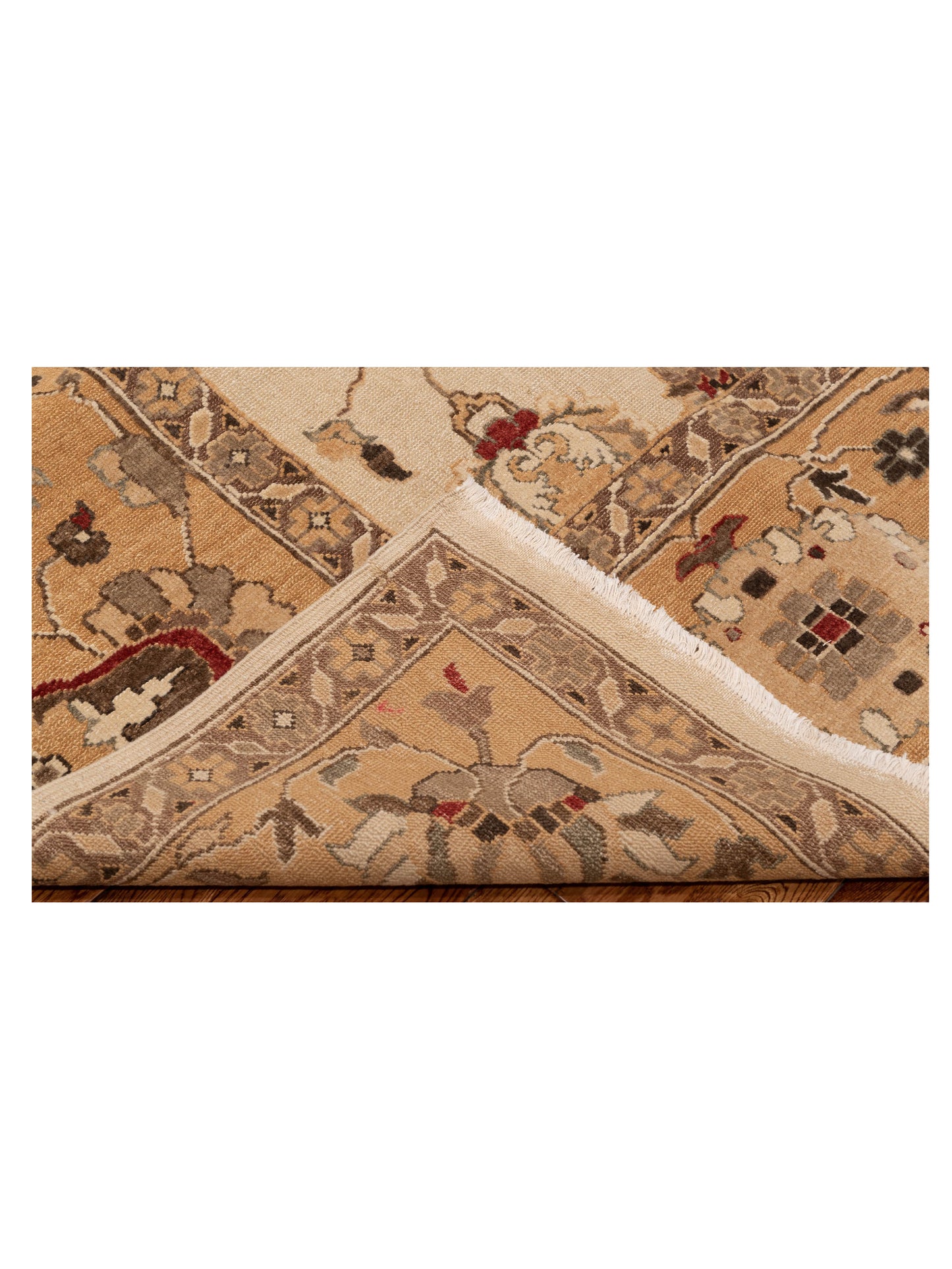 Turkish Elvaria Ivory Gold 9.3x12 Hand Knotted Rug