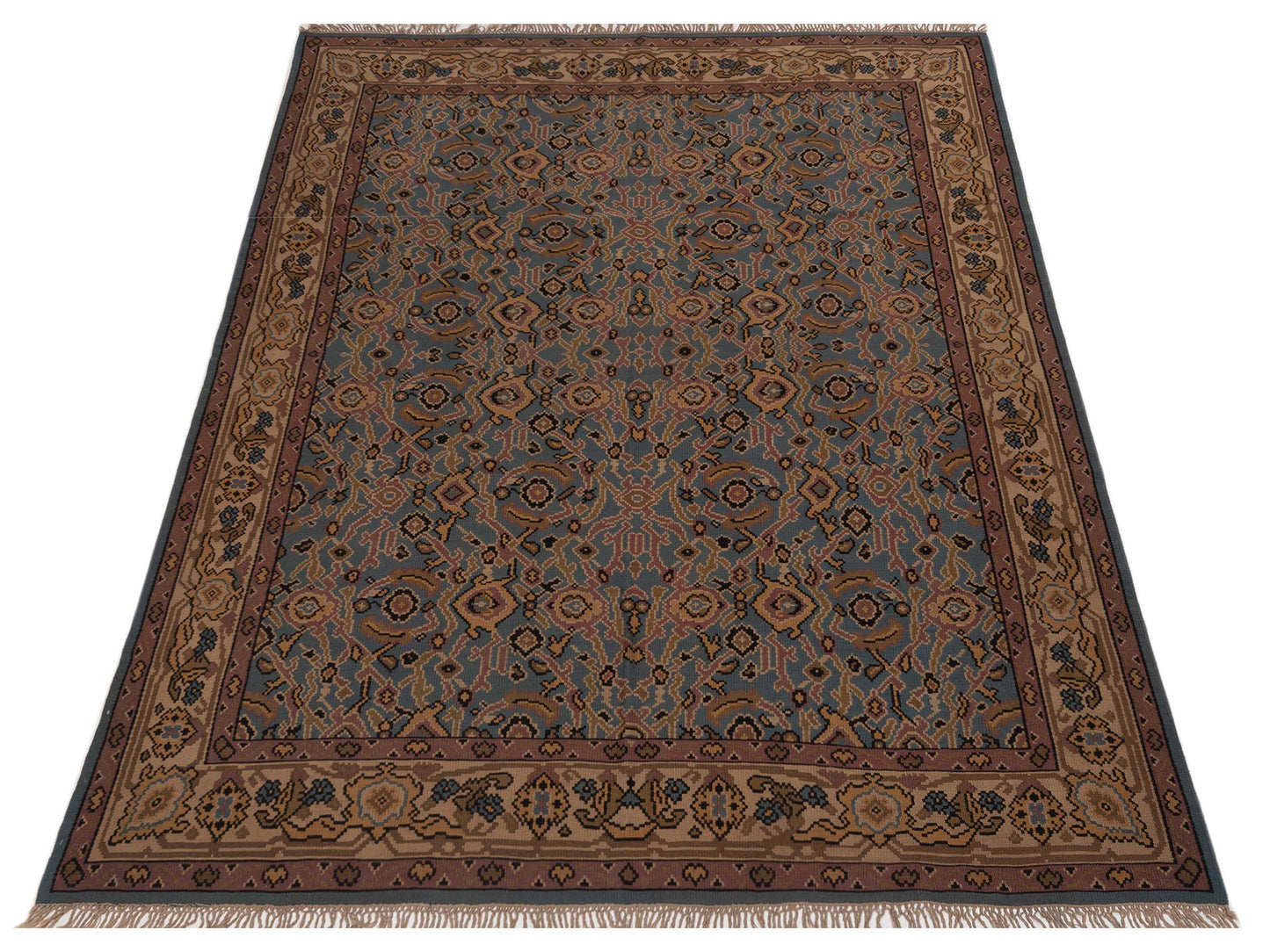 Kilvana Blue Ivory 8.4x9.9 Hand Woven Rug