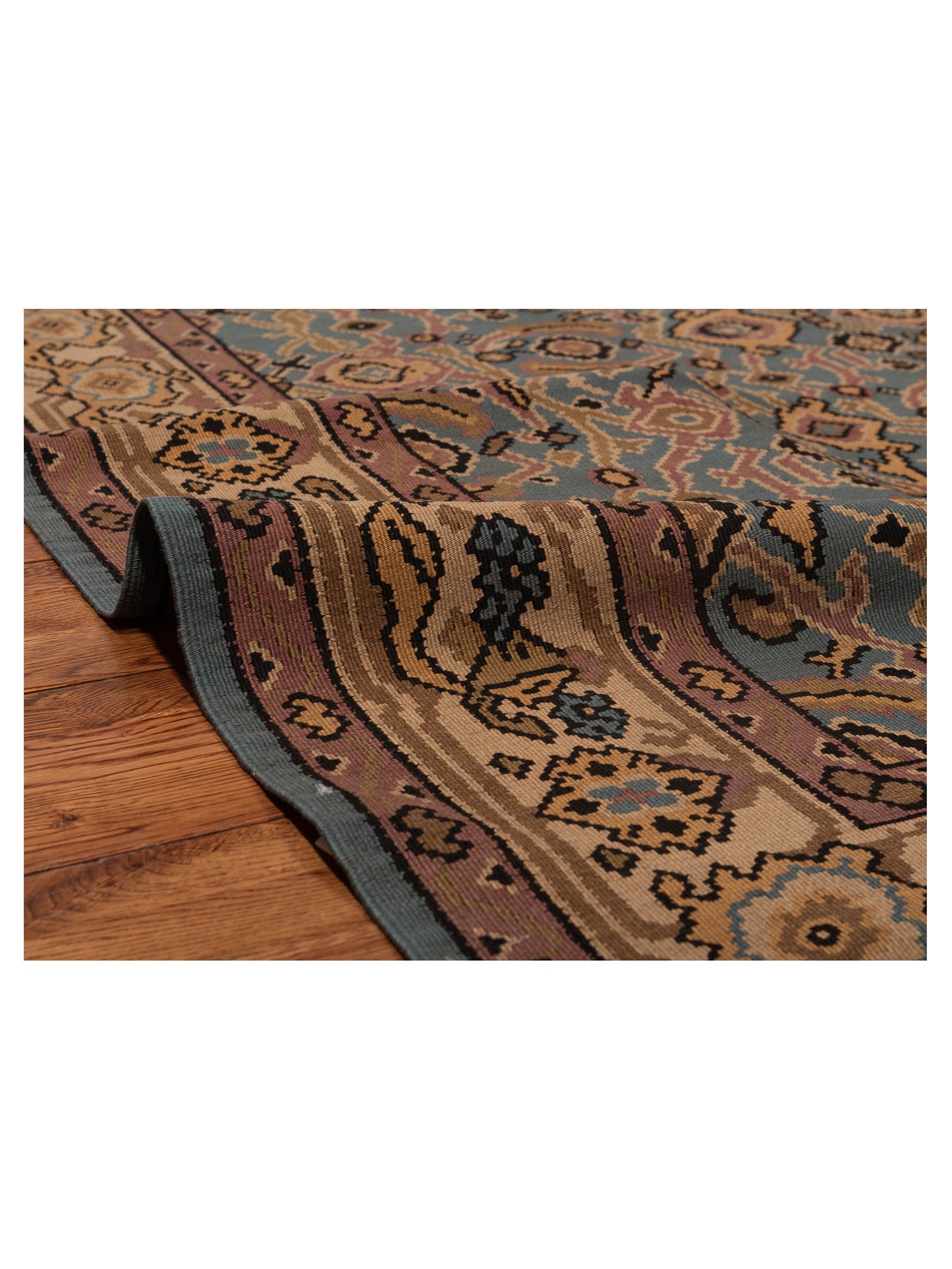 Kilvana Blue Ivory 8.4x9.9 Hand Woven Rug