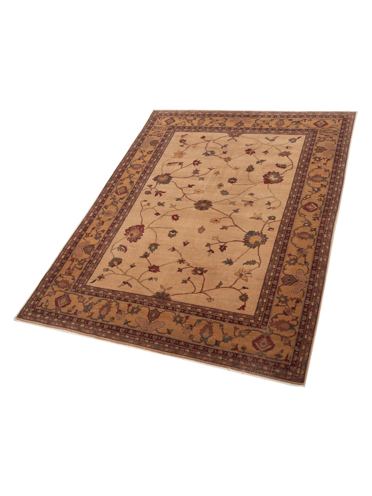 Elvaria Beige Gold 7.10x10.1 Hand Knotted Rug