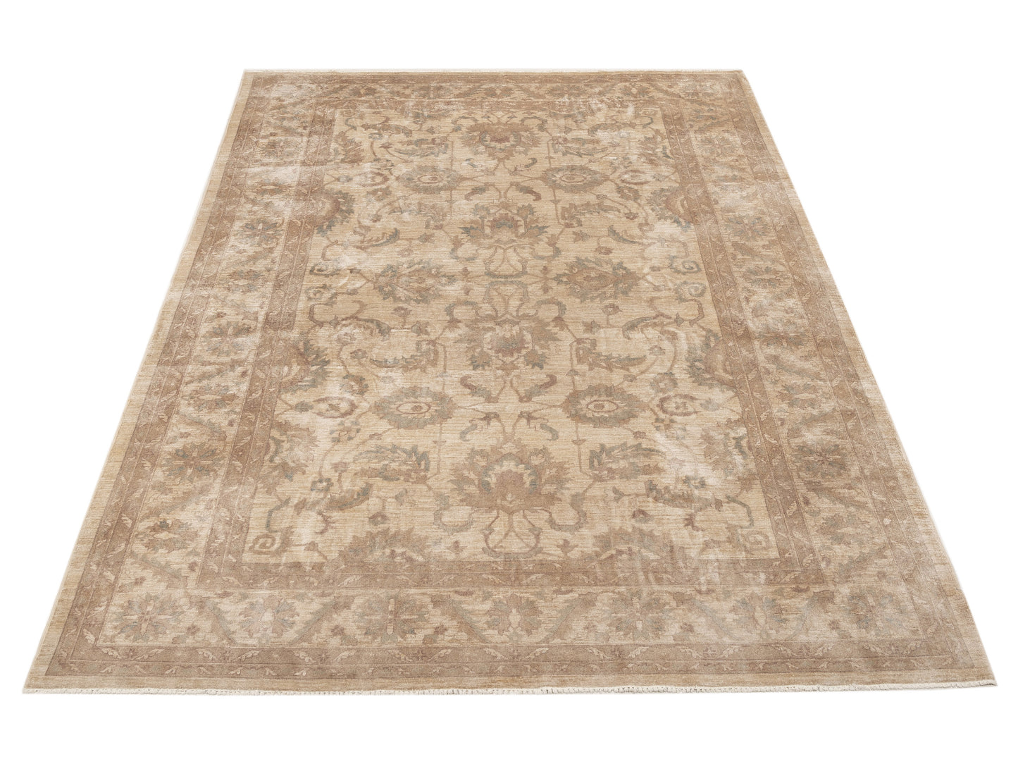 Sabira Ivory Cream 8.3x11.3 Hand Knotted Rug