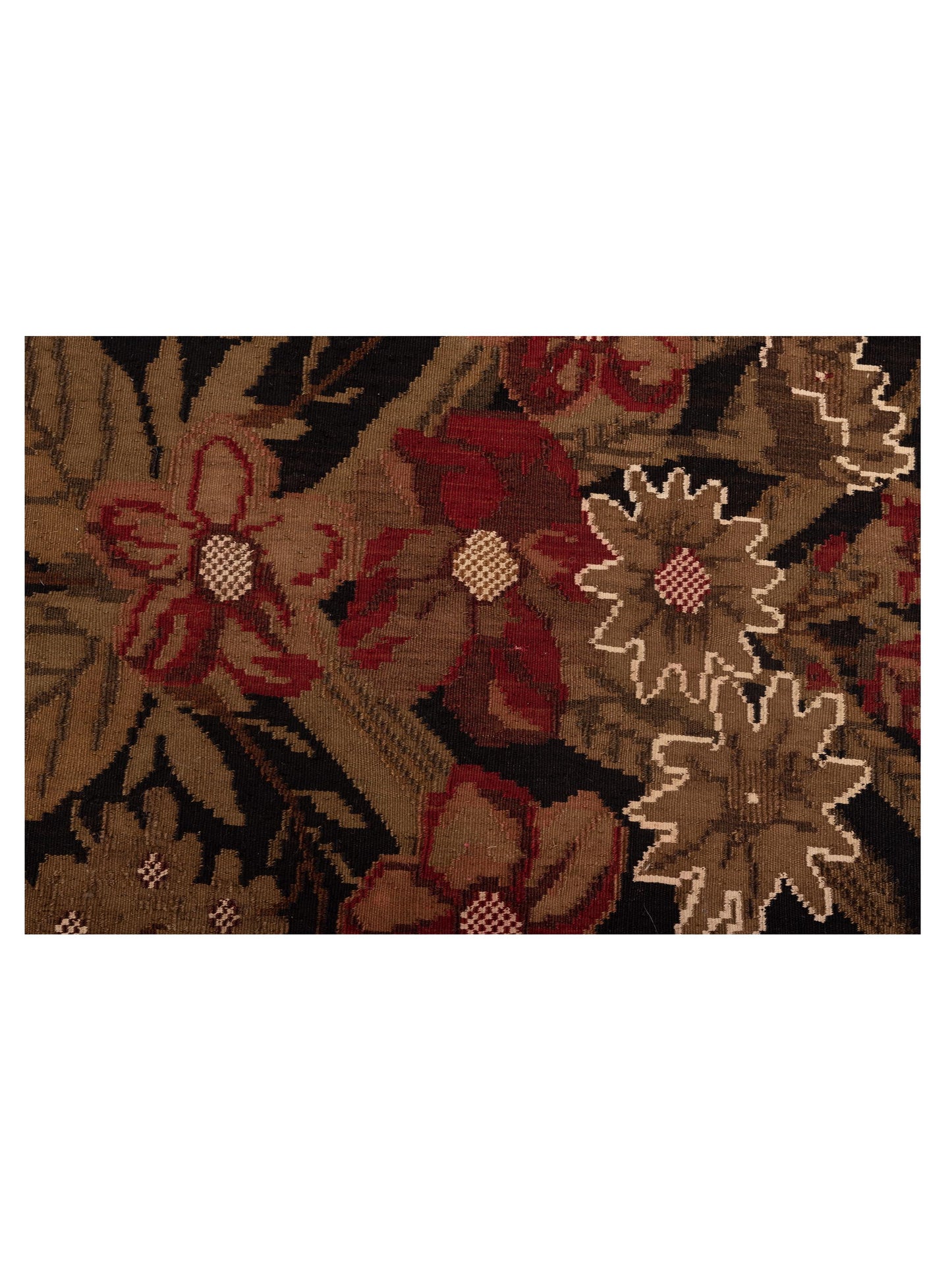 Blossara Kilim Black 3.6x8.9 Hand Woven Rug