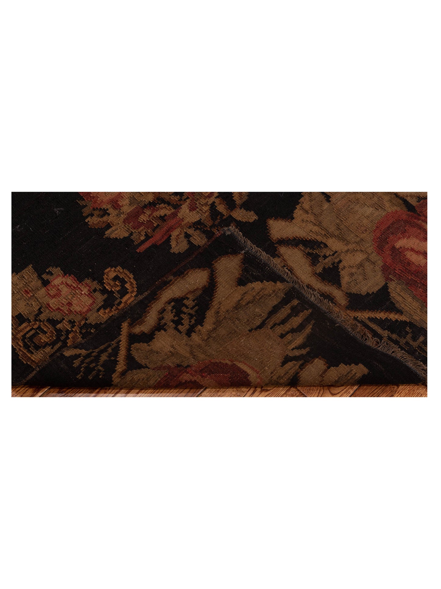 Blossara Kilim Black 3.6x8.9 Hand Woven Rug