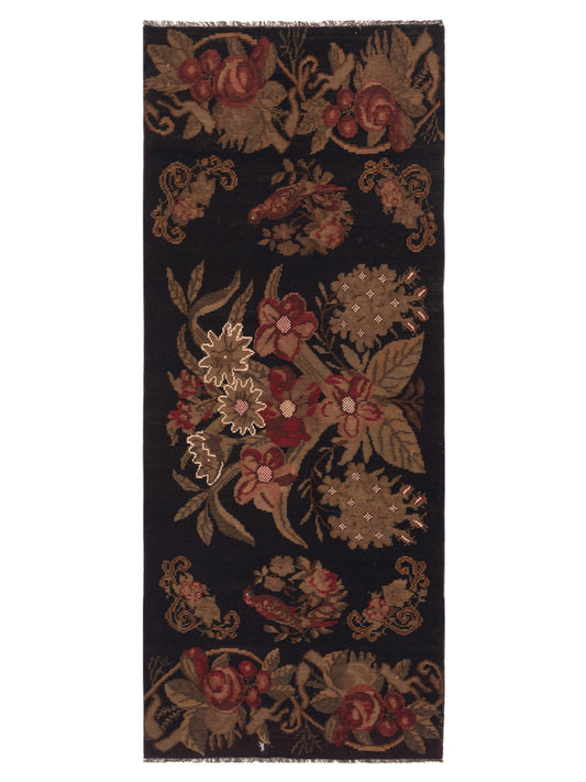 Pasha Old Basserabian Kilim  Black  Traditional