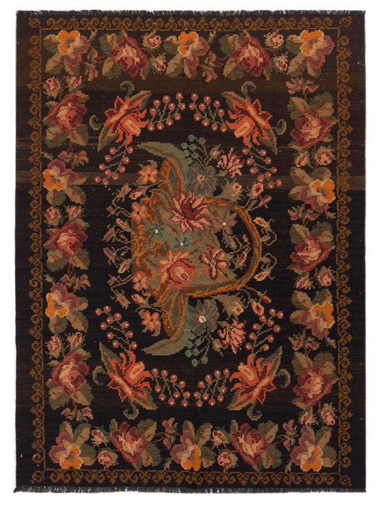 Pasha Old Basserabian Kilim  Black  Traditional