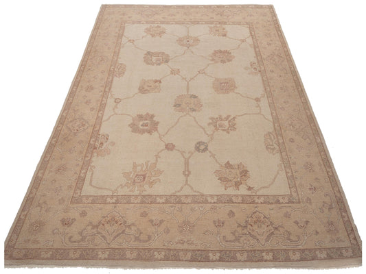 Oushak Cream Camel 9.2x11.6 Hand Knotted Rug