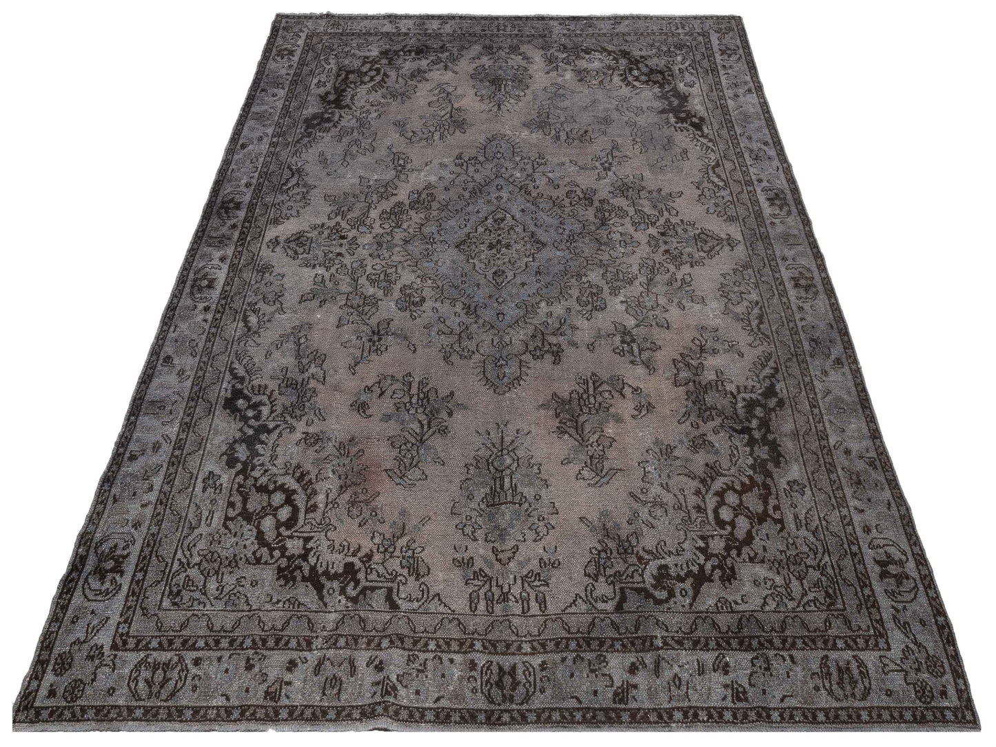 Vintage Gray 8.7x11.8 Hand Knotted Rug