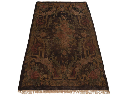 Blossara Kilim Black Black 8.1x13 Hand Woven Rug