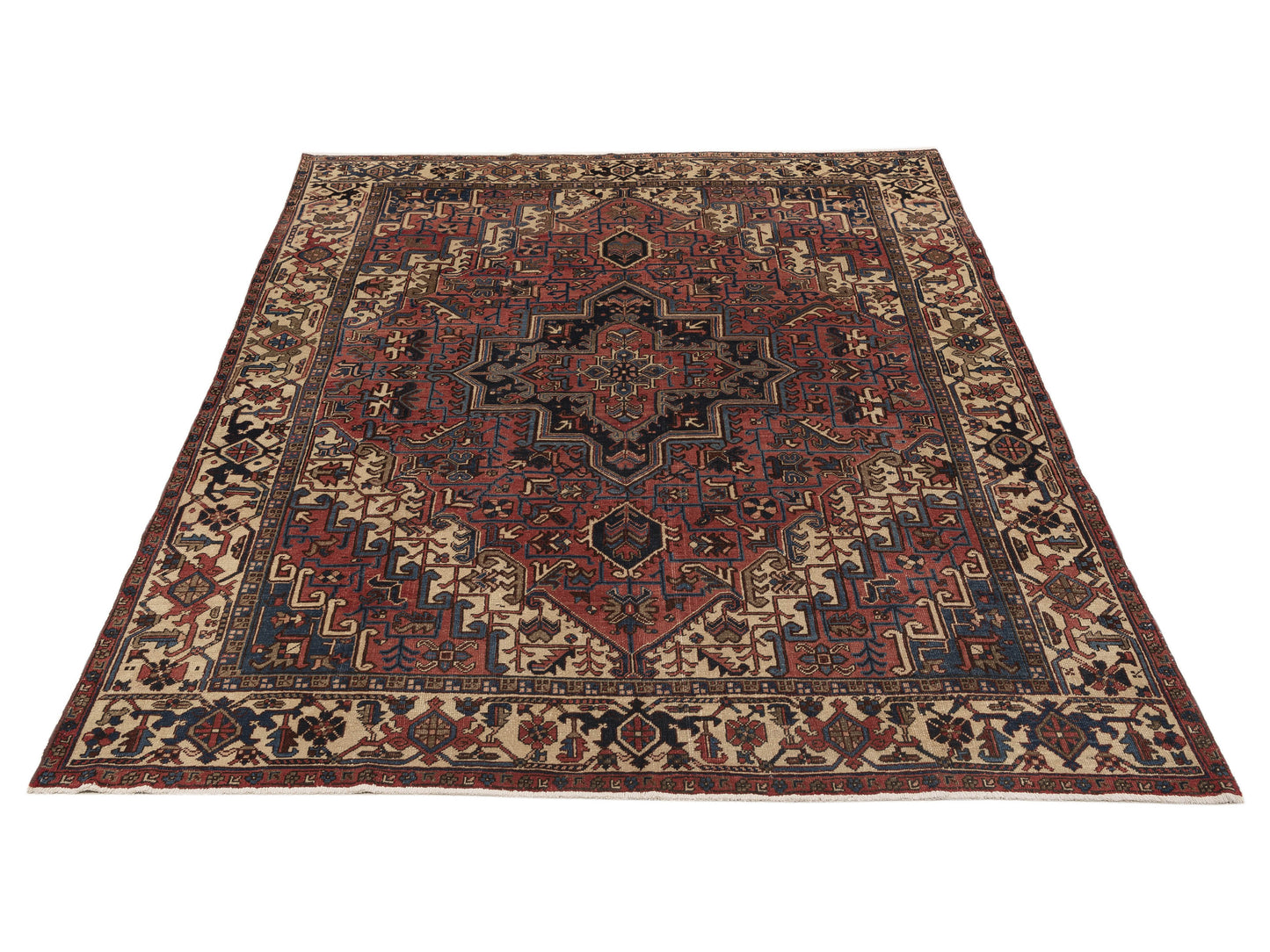 Antiqua Heirloom Red Ivory 8.8x10.3 Hand Knotted Rug