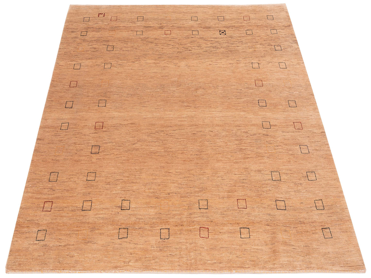 Modern Gabbeh Cream Cream 6.7x6.9 Hand Knotted Rugs