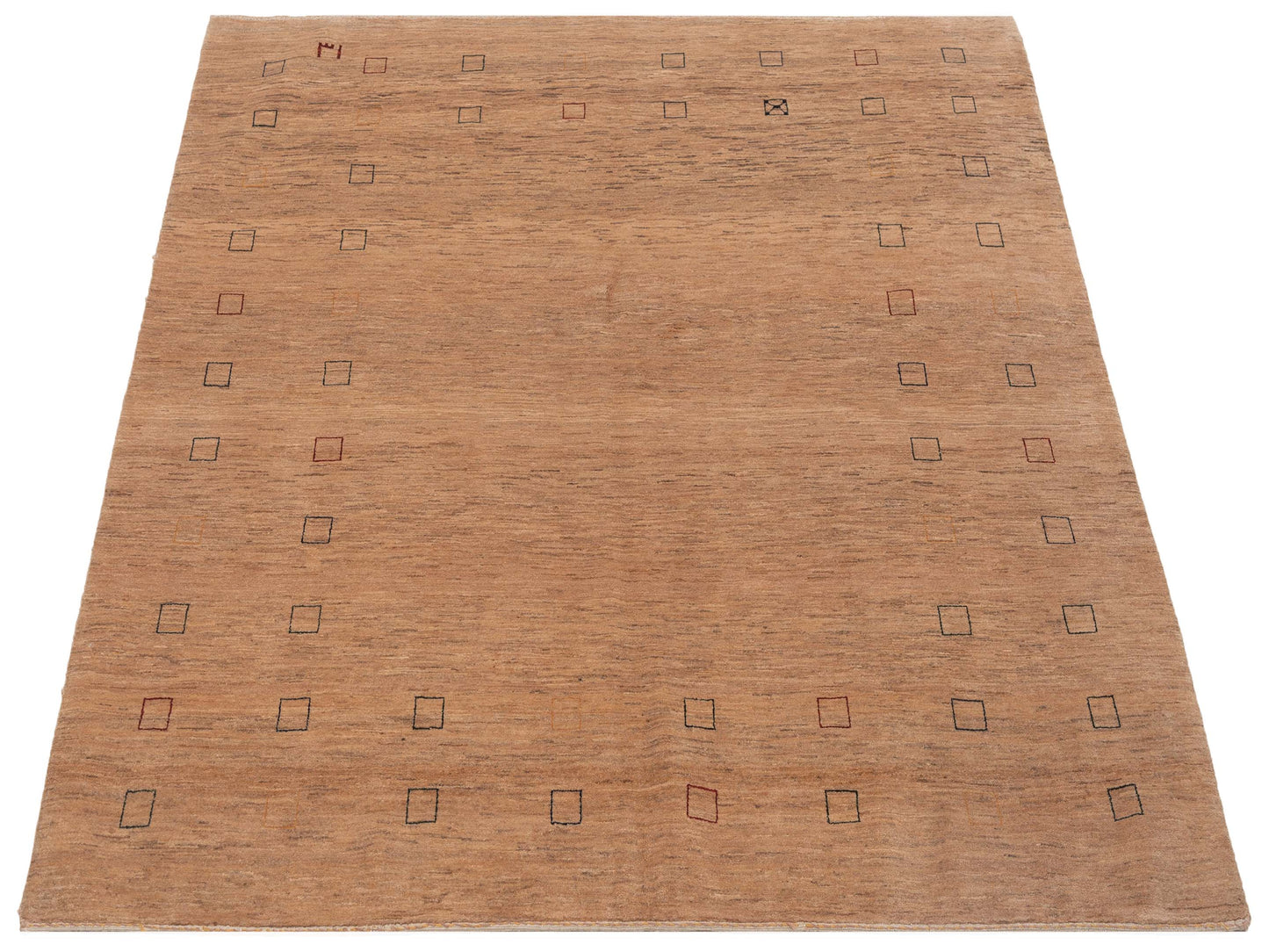 Modern Gabbeh Cream Cream 6.7x6.9 Hand Knotted Rugs