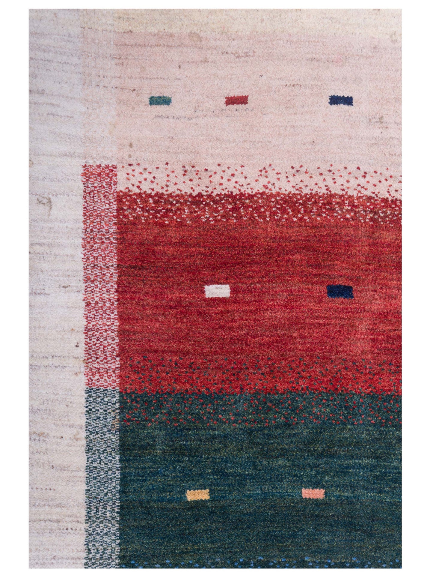 Modern Gabbeh Ivory 4.1x6 Hand Knotted Rugs