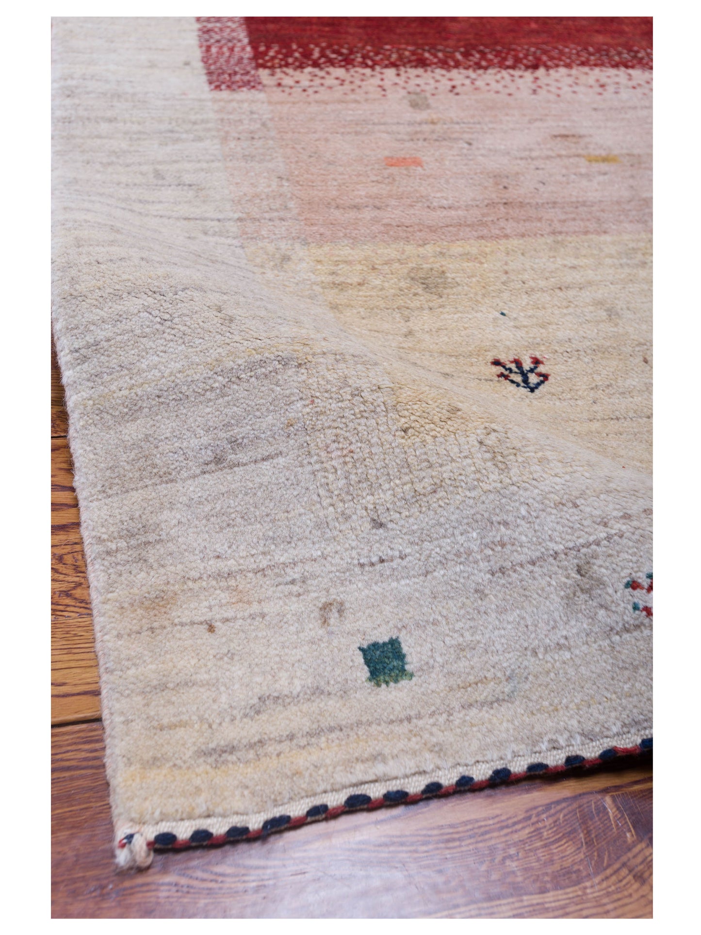 Modern Gabbeh Ivory 4.1x6 Hand Knotted Rugs