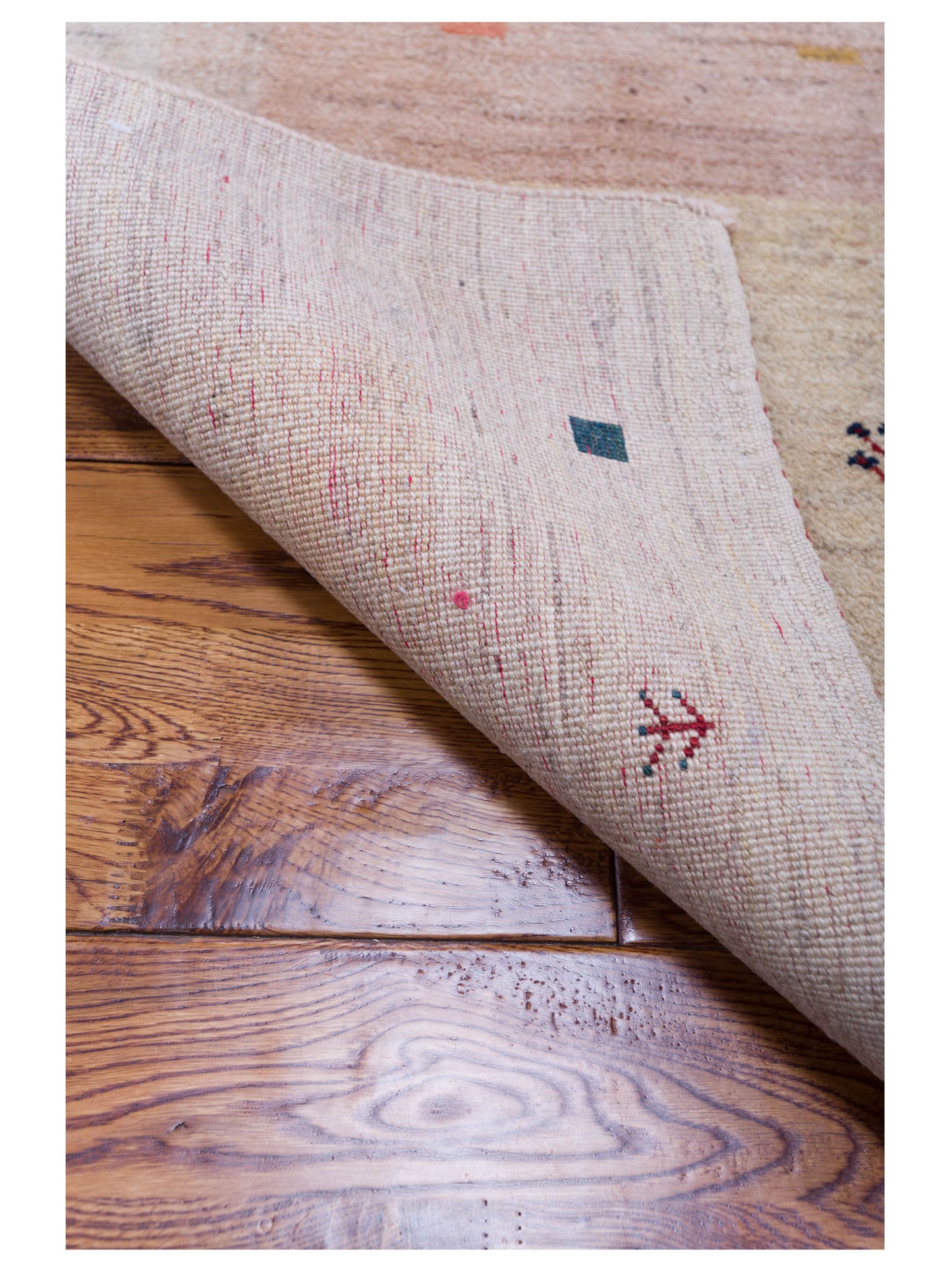 Modern Gabbeh Ivory 4.1x6 Hand Knotted Rugs