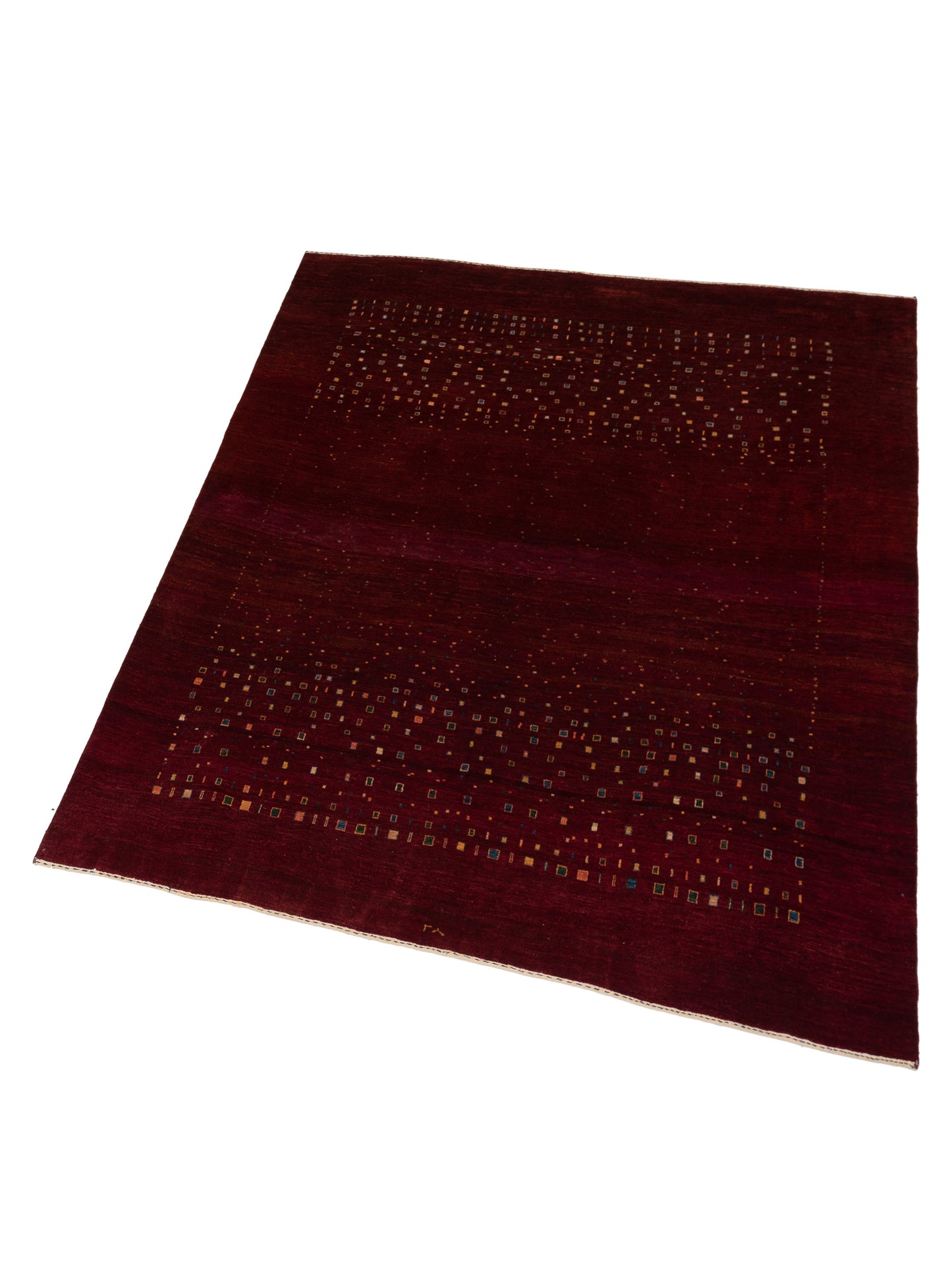 Modern Gabbeh Red 7.4x8.10 Hand Knotted Rugs