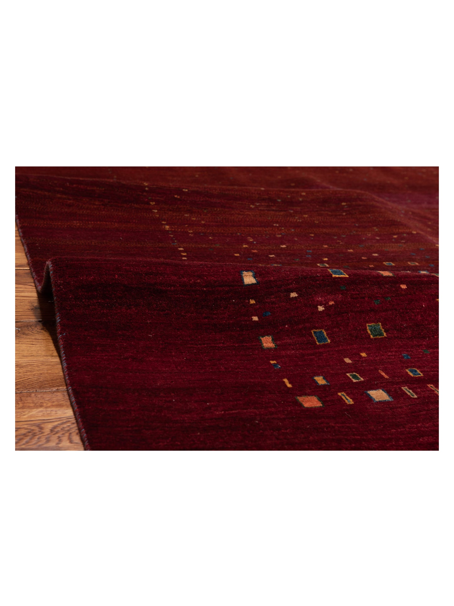 Modern Gabbeh Red 7.4x8.10 Hand Knotted Rugs