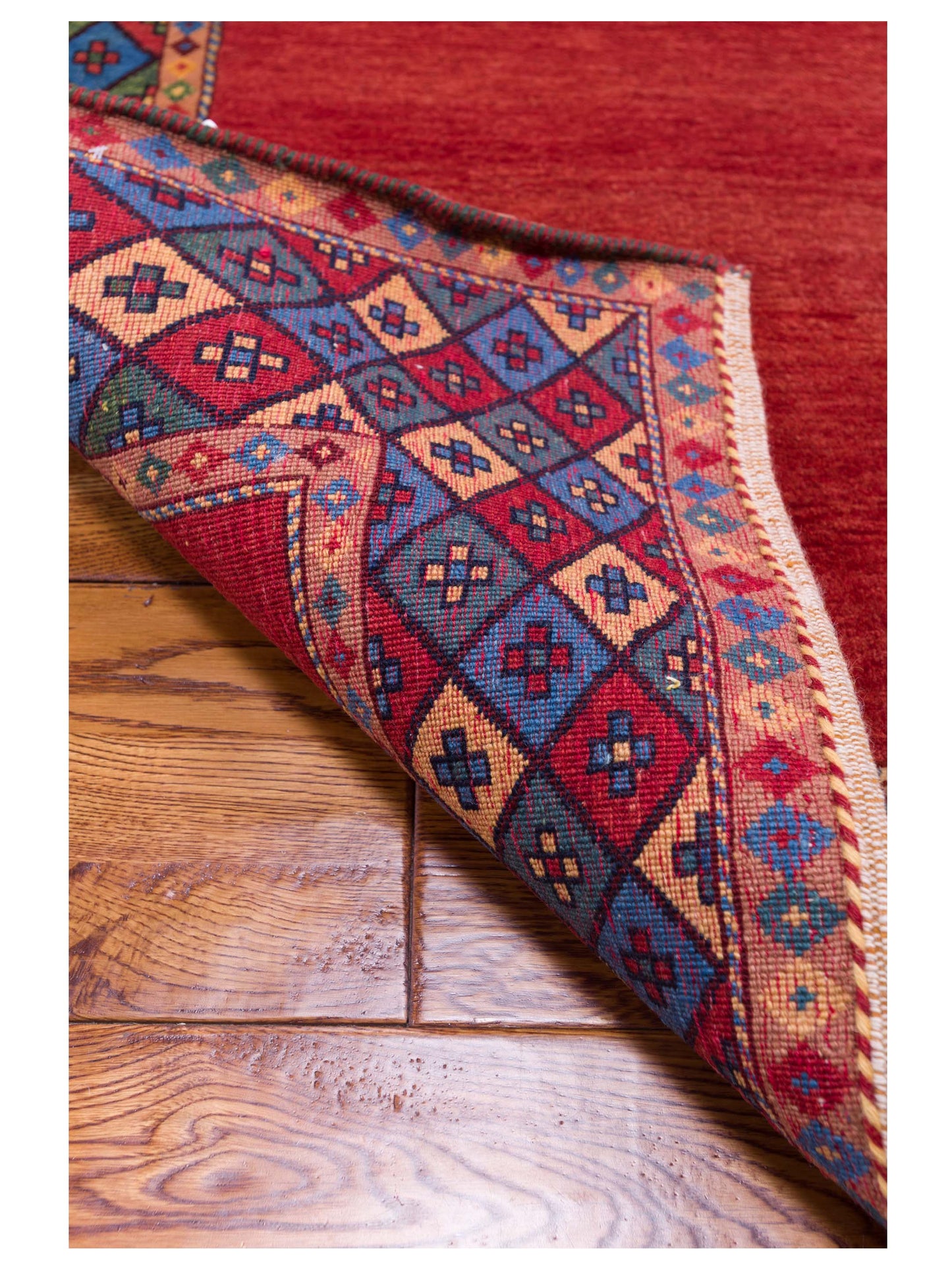 Modern Gabbeh Red Blue 4.2x5.10 Hand Knotted Rugs
