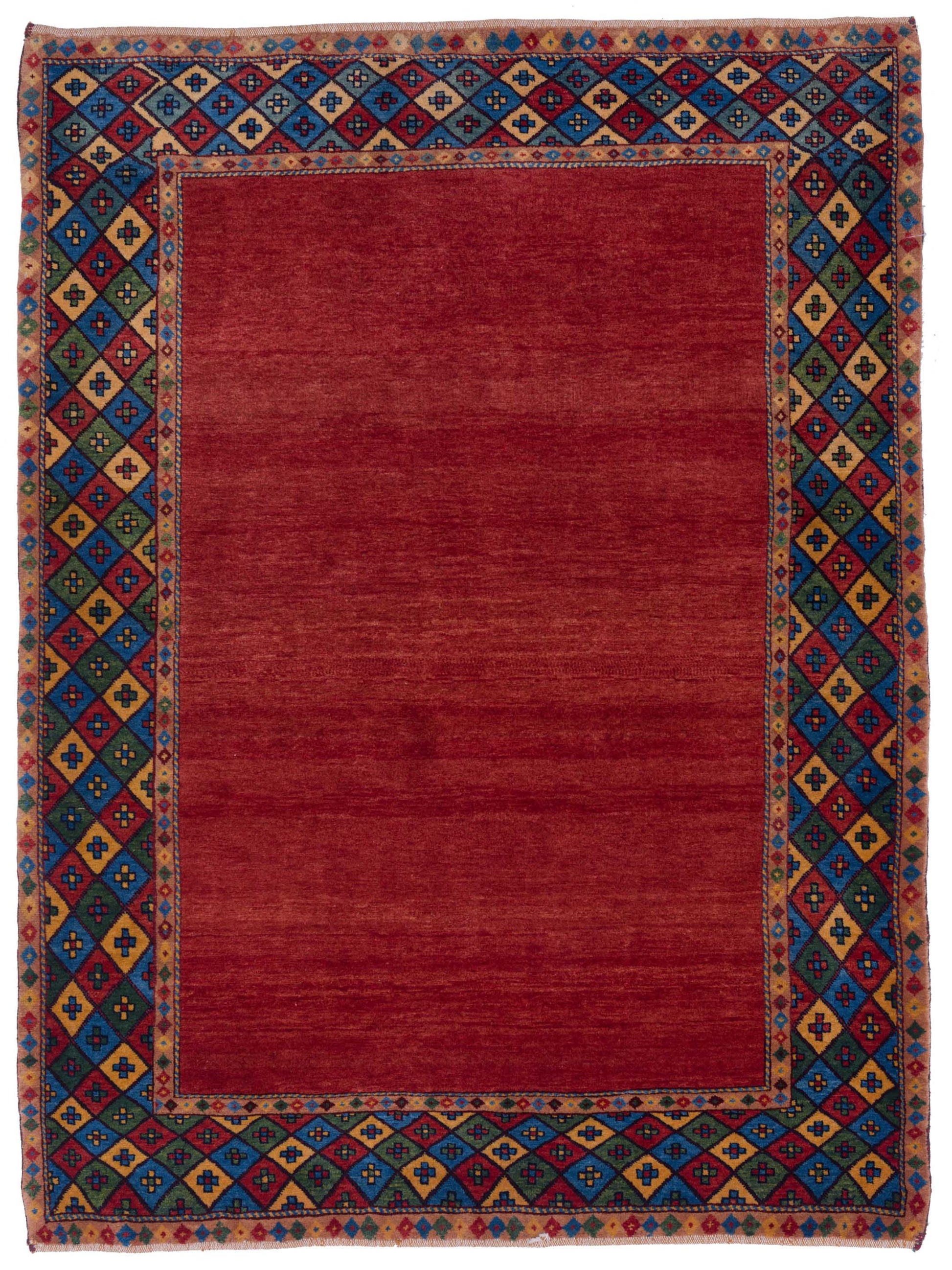Siena Modern Gabbeh  Red Blue Contemporary