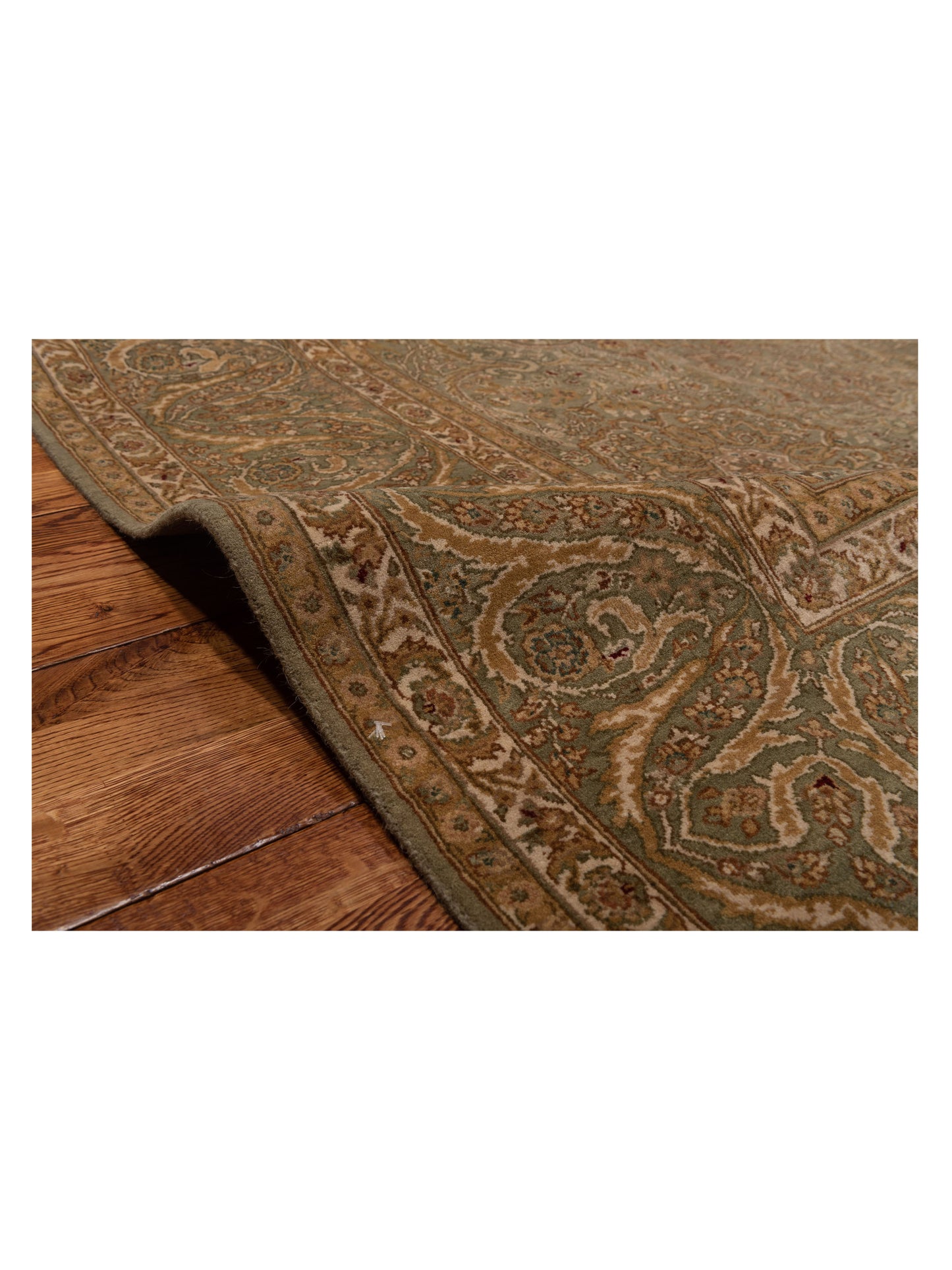 Imperen Green Green 7.10x10.3 Hand Knotted Rug