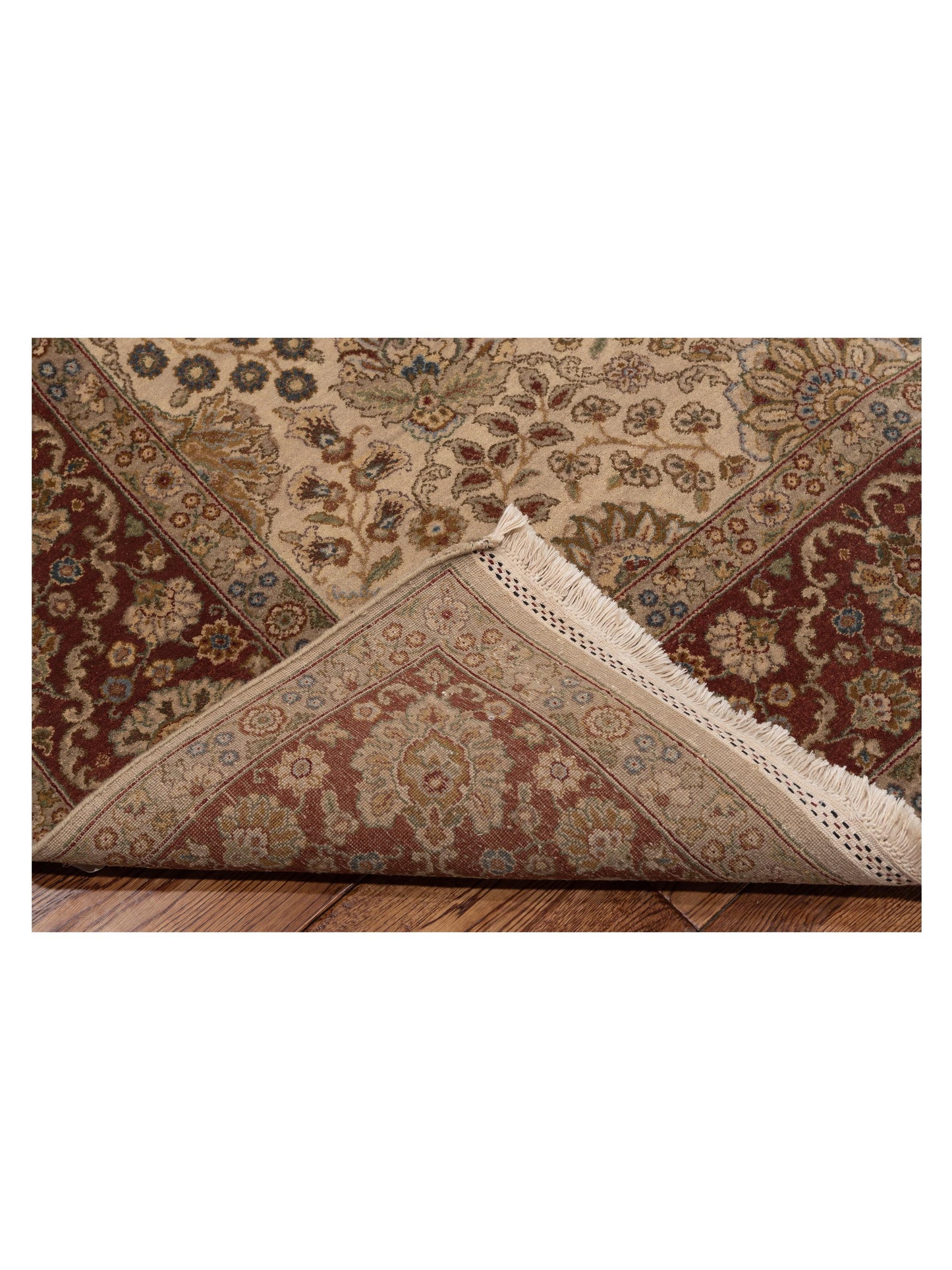 Imperen Ivory Burgundy 8.2x10.3 Hand Knotted Rug