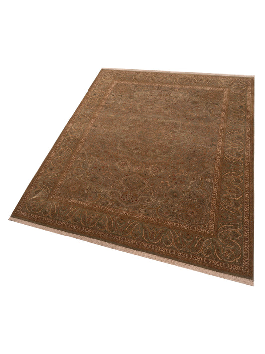 Imperen Green Green 8.1x11.7 Hand Knotted Rug