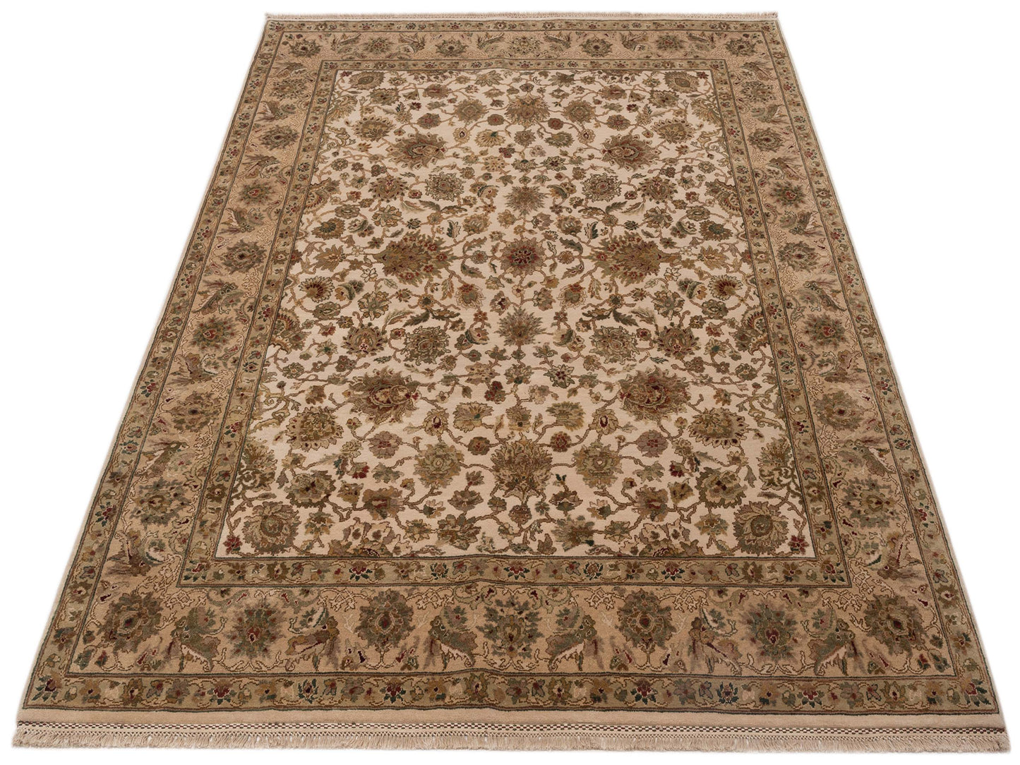 Corvella Ivory Beige 8.3x9.11 Hand Knotted Rug
