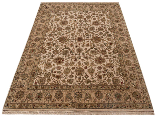 Corvella Ivory Beige 8.3x9.11 Hand Knotted Rug
