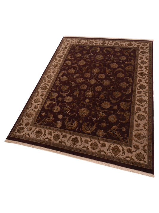 Javira Silk Plum Beige 8.8x11.11 Hand Knotted Rug