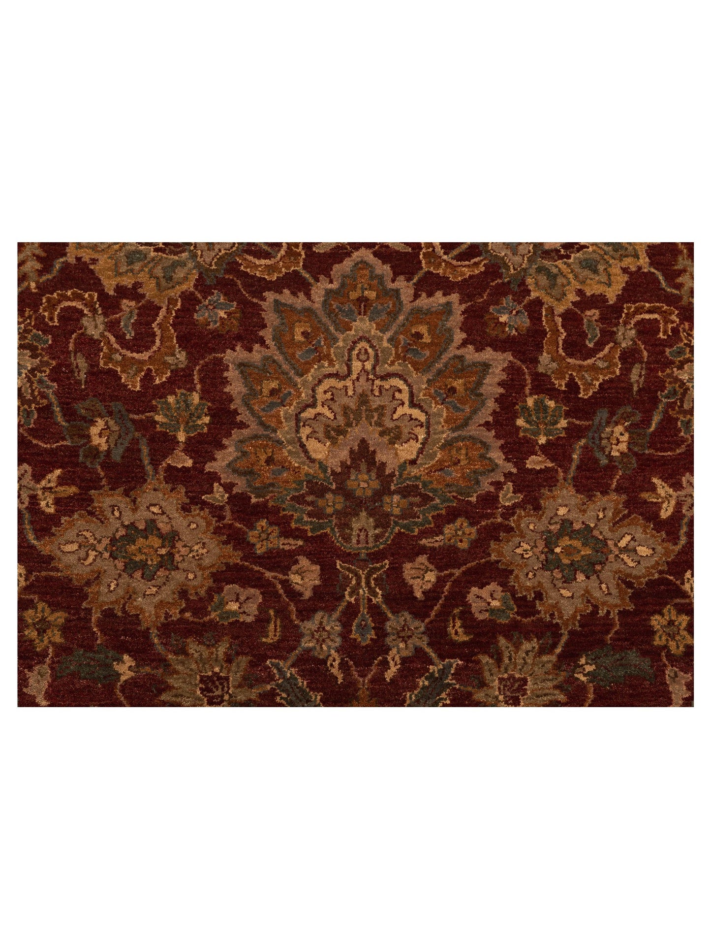 Corvella Burgundy Beige 9.3x12.4 Hand Knotted Rug