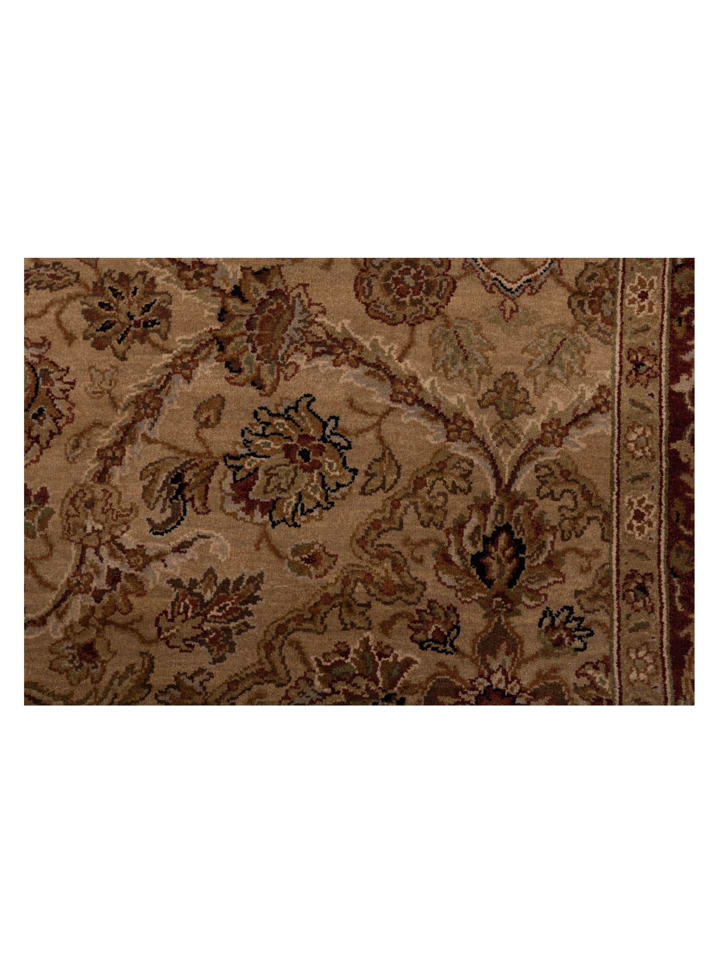 Corvella Beige Red 6.2x9.2 Hand Knotted Rug