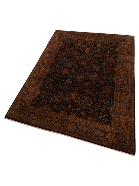 Sansira Black Gold 8.9x11.11 Hand Knotted Rug